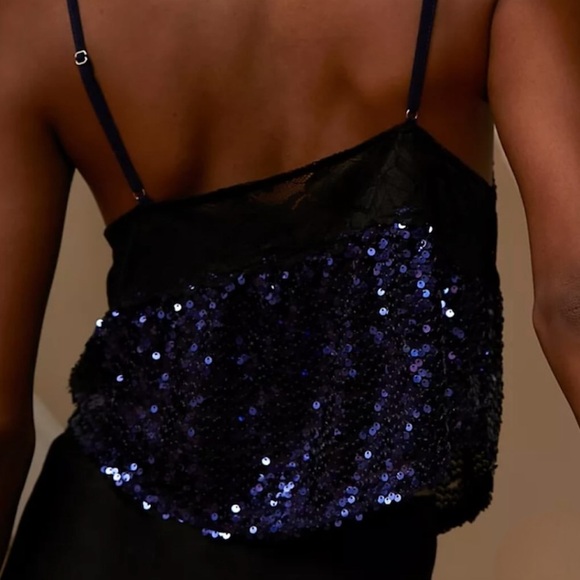 FREE PEOPLE Right Rhythm Sequin Cami in Midnight Combo Sz. S - Picture 11 of 16